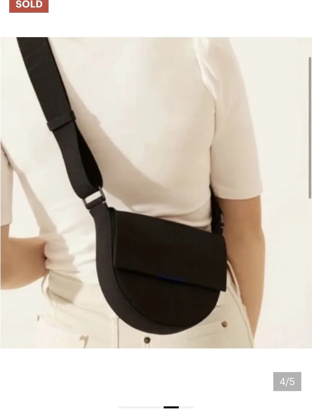 Rothy's The Saddle Bag Black Crossbody EUC Rare Discontinued Style